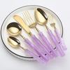 6PCS Luxury Cutlery Set Beautiful Bamboo Knot Tableware for Kitchen Wedding 304 Stainless Steel Creative Dessert Steak Tableware