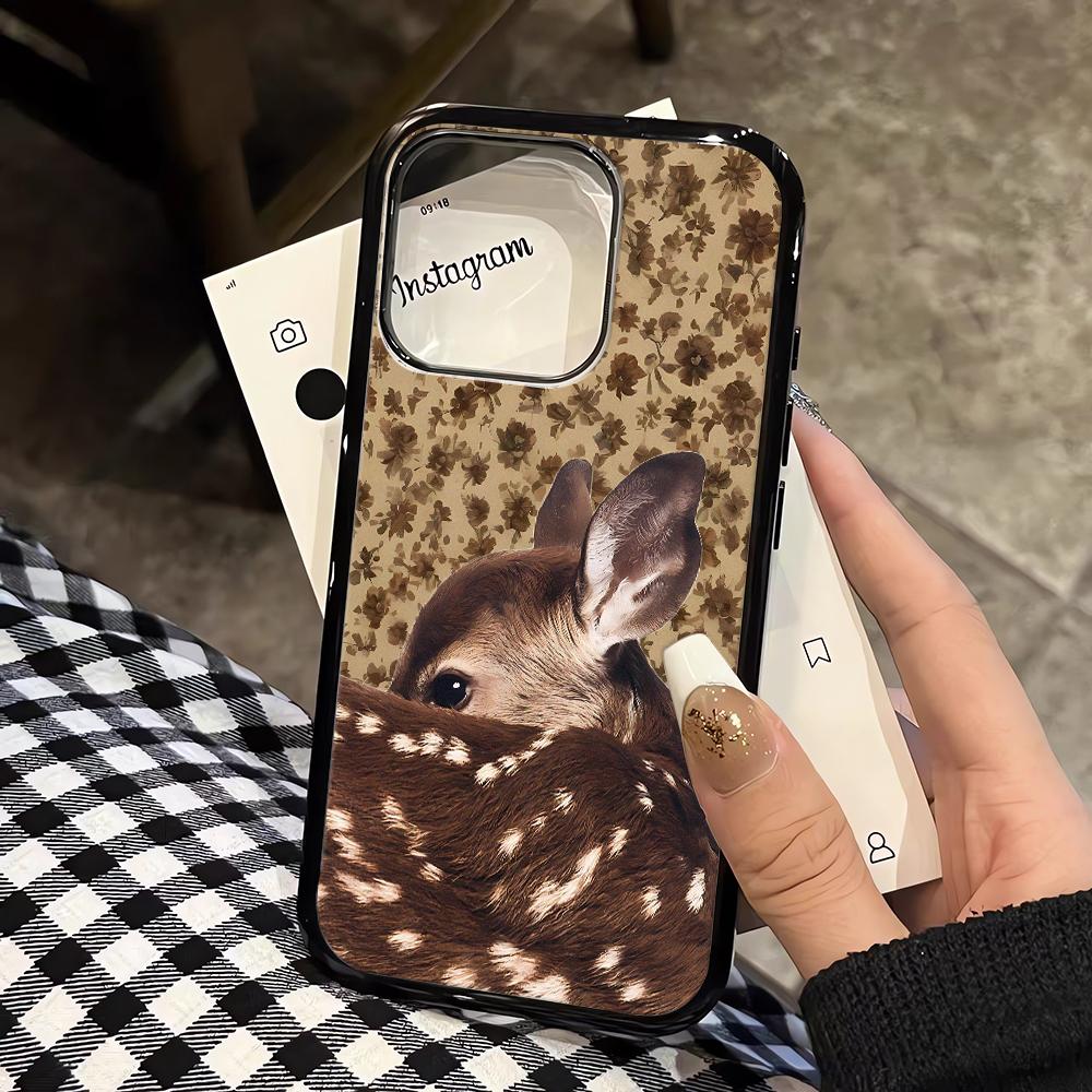 Lace Deer Phone Case For IPhone 17 Air 16 15 13 12 11 14 Pro Max 16 15 14 Plus 17 16 15 14 Plus Case Cover Funda Bumber Coque