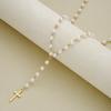 New Sexy Boho Single Layer Cross Pearl Belly Chains For Women Simple Gold White Color Body Chains Fashion Summer Bikini Jewelry