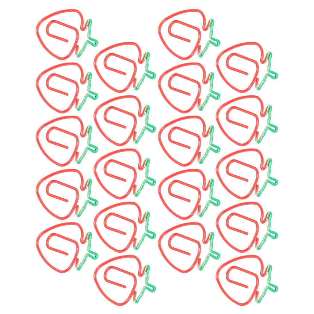 20Pcs Paper Clips 2‑Color Fruit Shaped Bookmarks Planner Clip Pin Office Supplies School Gifts