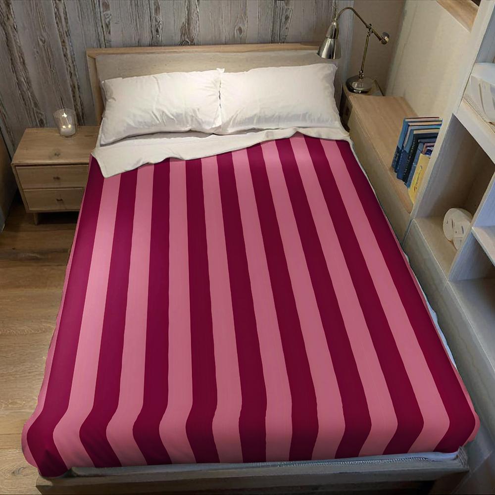 Coperta in Flanella a Righe Rosa Borgogna Calda Morbida Halloween Natale Divano Caldo Accogliente Decorativo Decorazione Regalo per Tutte le Stagioni