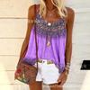 2026 Summer Loose Casual Round Neck Strap Hand-Painted Positional Print Women's Tank Top T-Shirt