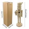 White Wood Nutcrackers Soldier, 25cm Traditional Christmas Decoration, Festival Tabletop Figurine