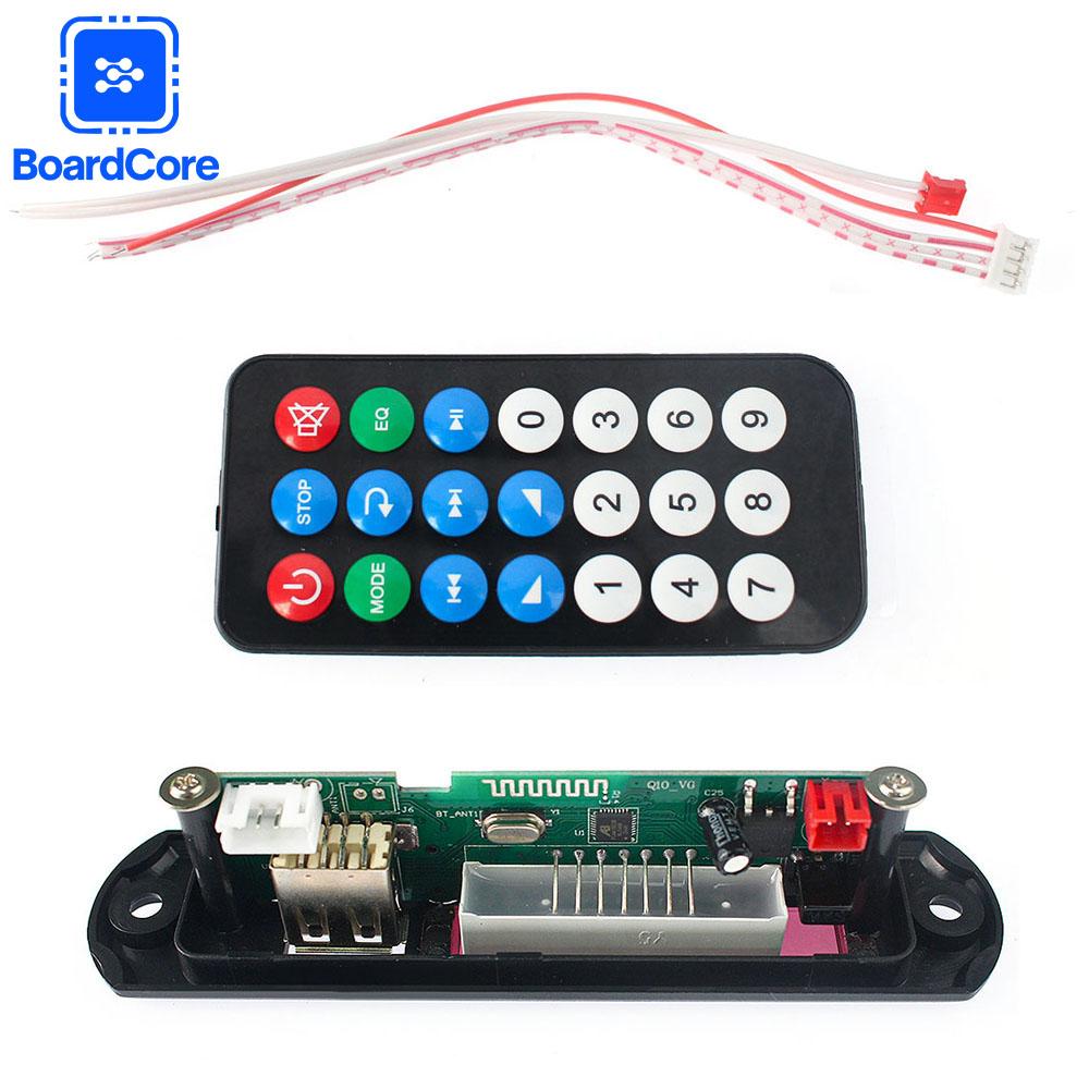 DC 12V Bluetooth 5.0 Car Kit  Mp3 Decoder Board USB TF FM Radio Module Color Screen MP3 Player with Remote Control