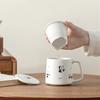 Chinesische Handgefertigte Keramik-Teetasse Niedliche Panda-Musterung Teetasse Büro-Wasserbecher Tee-Wasser-Trennungstasse mit Sieb Teegeschirr 330ml