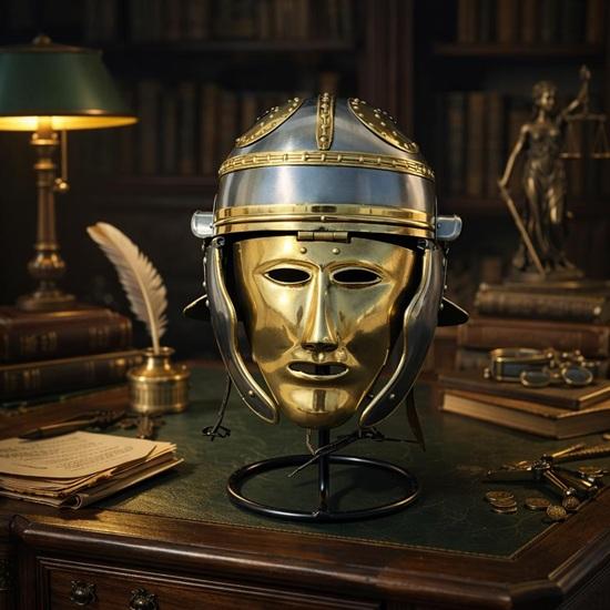 Средневековый римский кавалерийский шлем со стальной броней и латунной маской для лица, декоративный подарок на Хэллоуин или Рождество