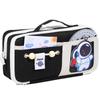 Send Astronaut Velcro! Boys' Black Dirt-Resistant Pencil Case, Hand-Carry, Large Capacity, New 2025 Style.