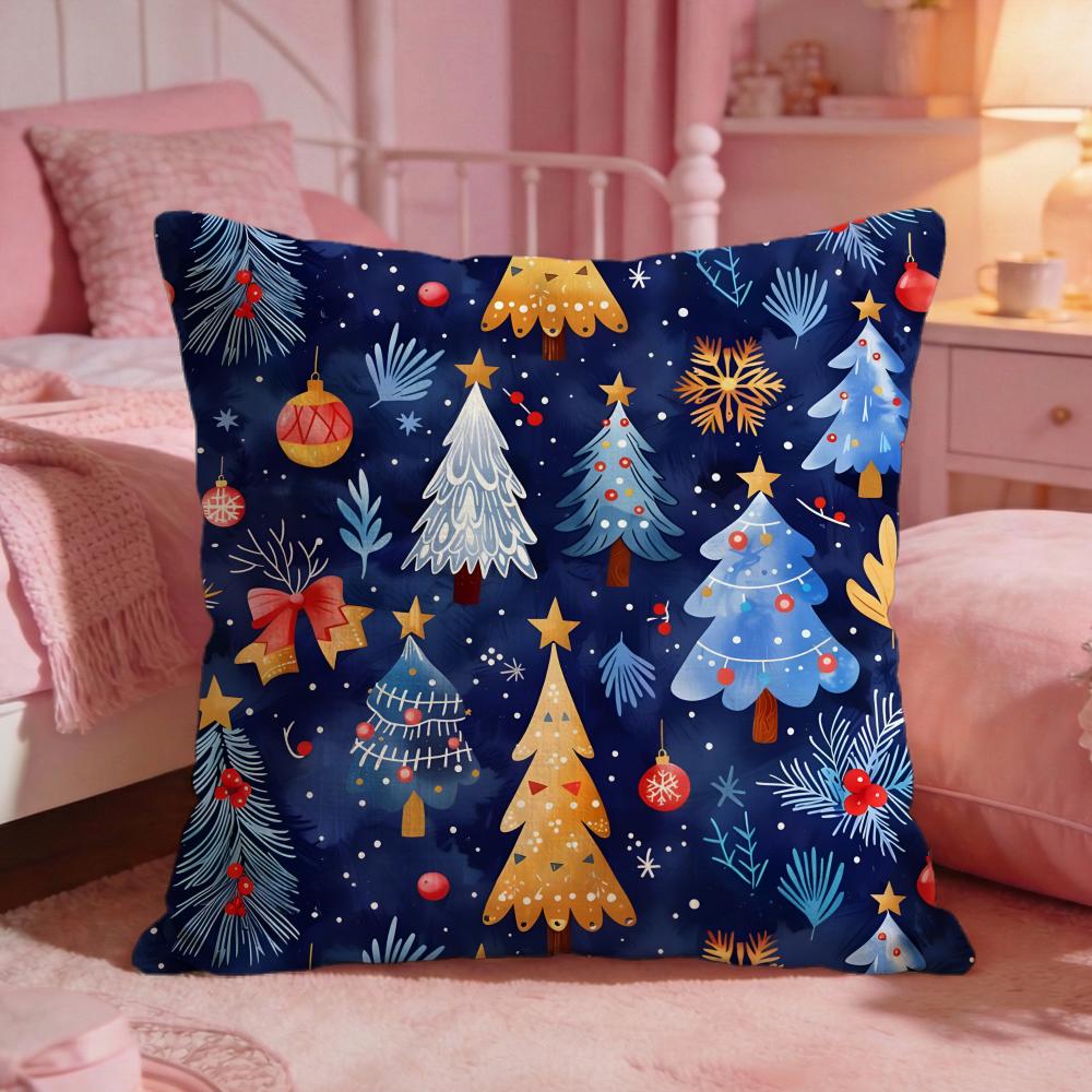 Cchristmas Cushion Cover Premium Comfort Reversible Pillow Cove Two In One Design For Any Room  Car Interior