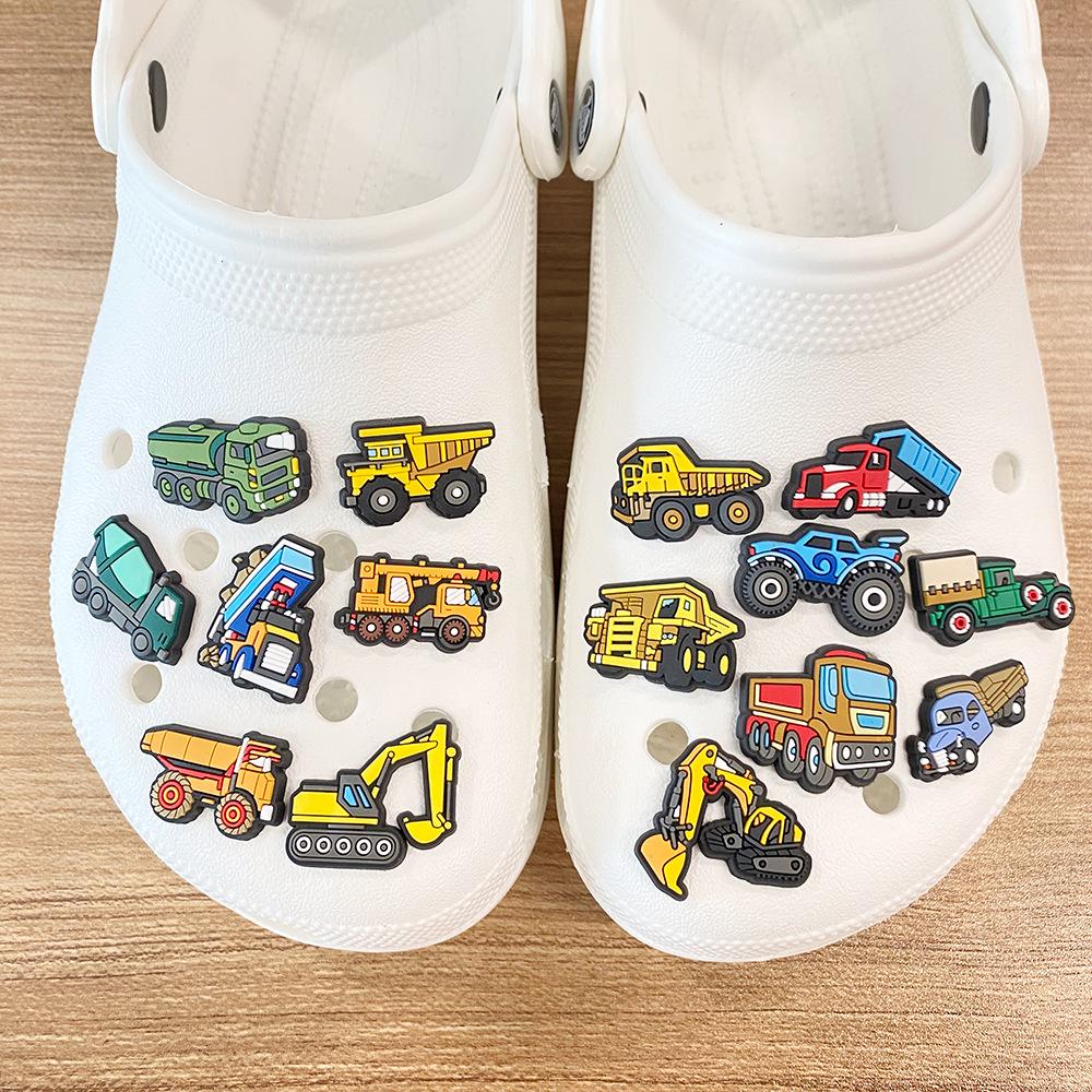 Excavator Construction Vehicle Shoe Decoration: PVC Soft Rubber Shoe Buckle & DIY Shoe Flowers
