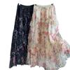 New Bead Irregular Skirt Splicing Printing Gauze Skirt Rose Printing Cake Skirt Mesh Yarn Long Skirt Women's Fluffy Skirt