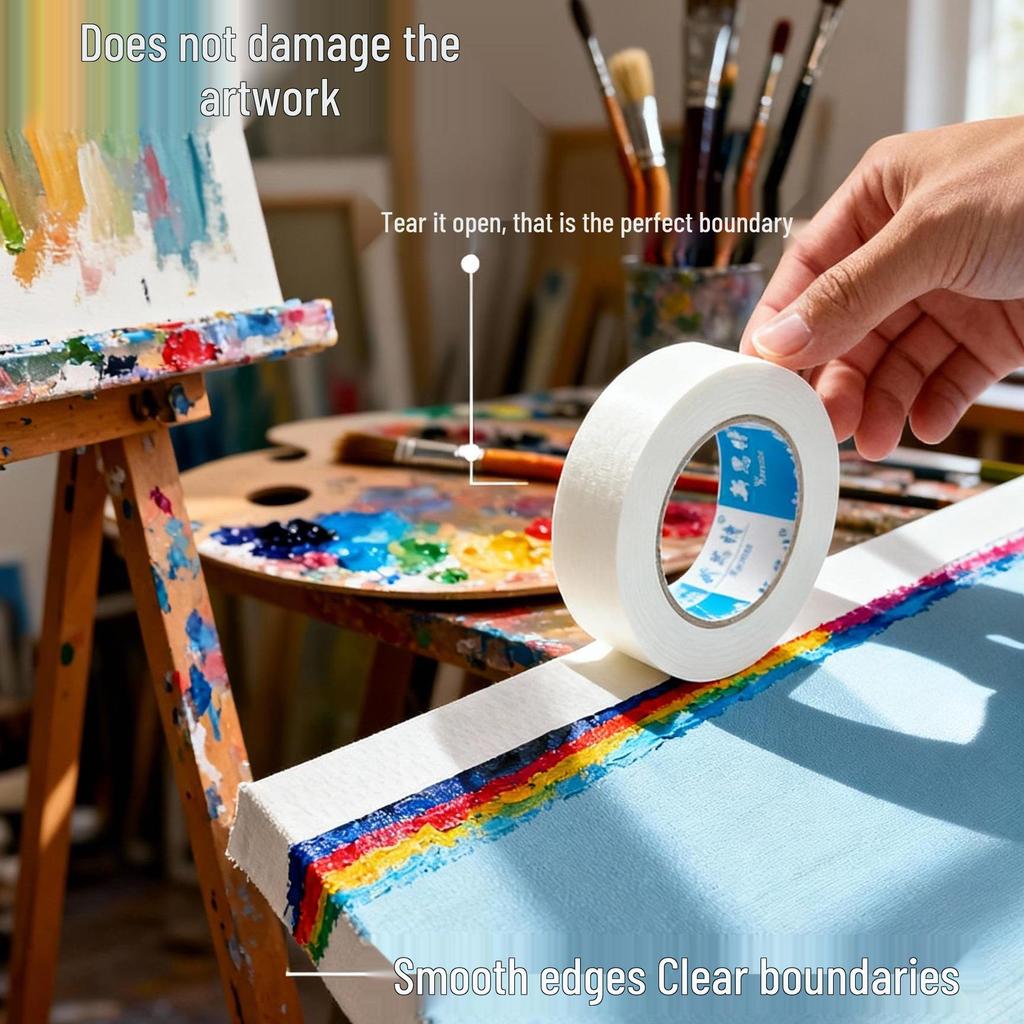 Washi Tape: Low-Tack Adhesive for Art Students - Ideal for Color Separation, Decoration, Painting, and Sketching.