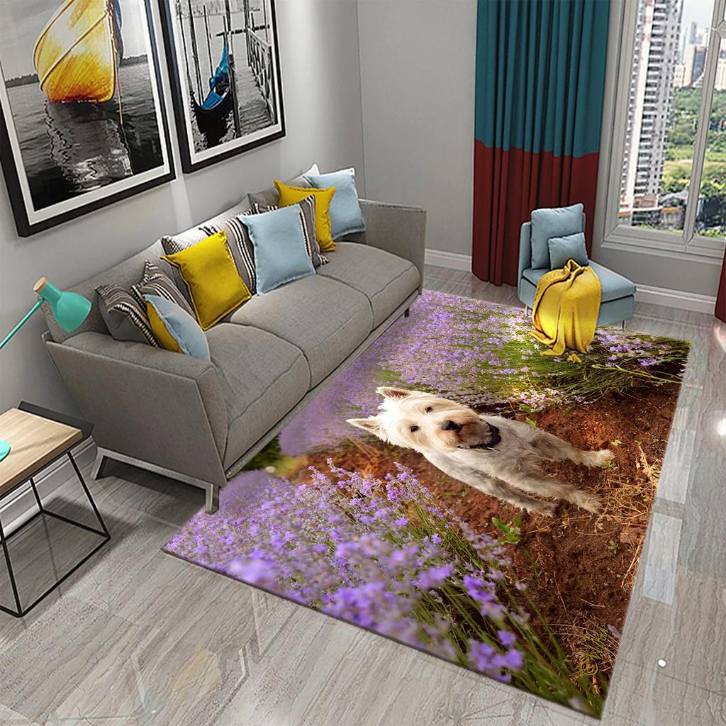 West Highland White Terrier Hund Teppich Niedlicher Welpe Tier Badezimmer Küche Schlafzimmer Anti-Rutsch Teppich Eingang Toilette Fußmatte