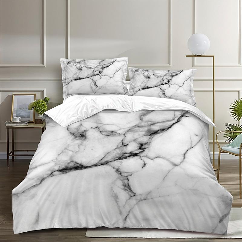 Colorful Marble Duvet Cover Abstract Geometric Bedding Set King Queen For Adults Kids Bedroom Decor Microfiber Comforter Cover