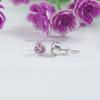 Pink CZ Stud Earrings, 925 Sterling Silver Earrings, Cubic Zirconia Stud Earrings, Gift for Her, Tiny Studs, Women Studs, Gemstone Studs