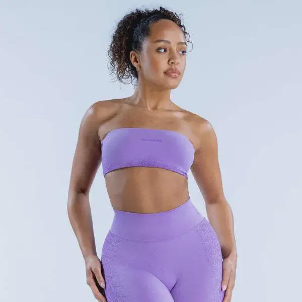 DFYNE Jacquard Cross-Back Tube Top & Hip-Lift Fitness Leggings Yoga Set
