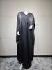 MQ197 Bescheidenes Dubai Abaya Set: Langer Robenmantel mit Hot-Drill-Details & Kopftuch