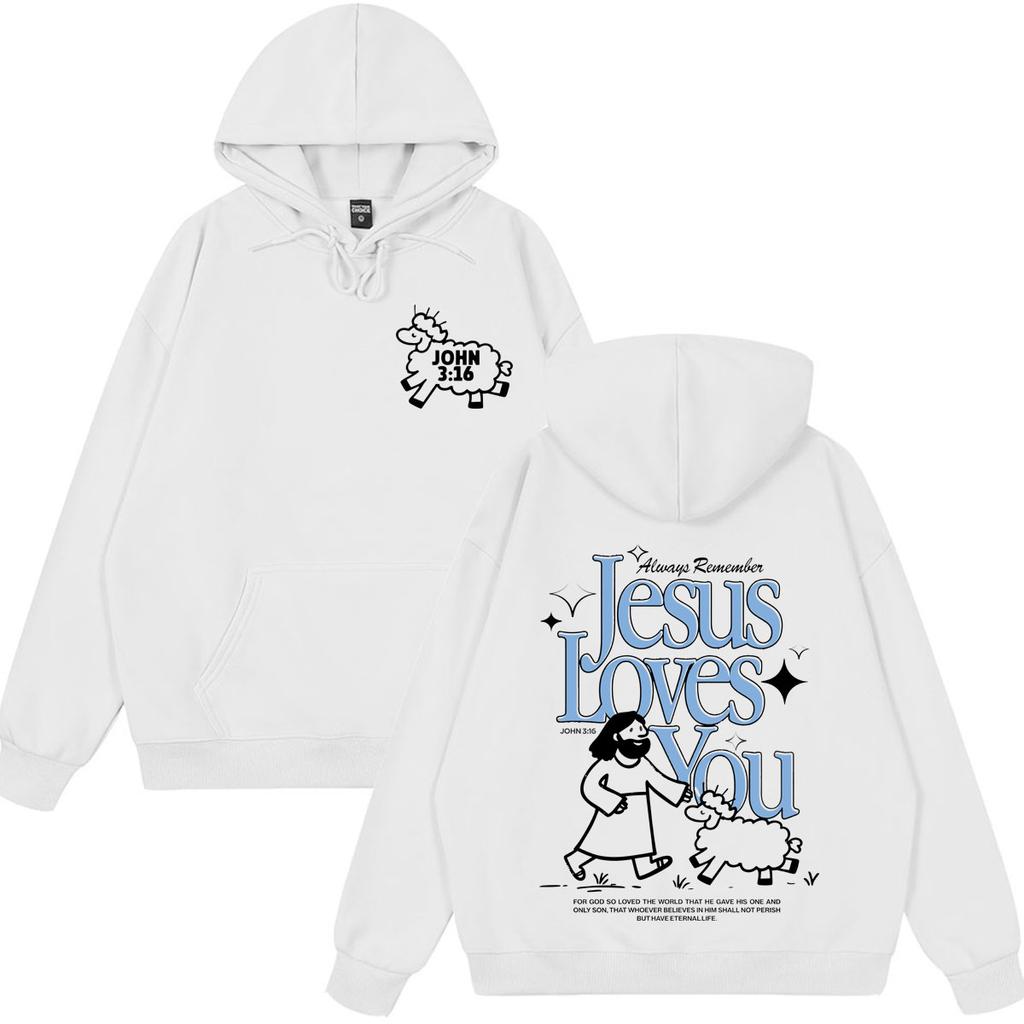 Jesus Loves You Funny Meme Print Hoodie Unisex Winter Oversize Pullover Oversize Long Sleeves Loose Streetwear Sweatshirts
