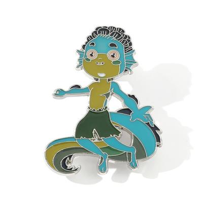 New Summer Friends Sunny Day Animation Cartoon Arowana Brooch Metal Drip Oil Badge, Bag Pin, Clothes Accessories