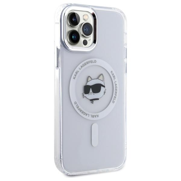 Karl Lagerfeld Klhmp12Mhlschh Iphone 12  / 12 Pro 6.1 Biały/White Hardcase Iml Metal Choupette Head Magsafe