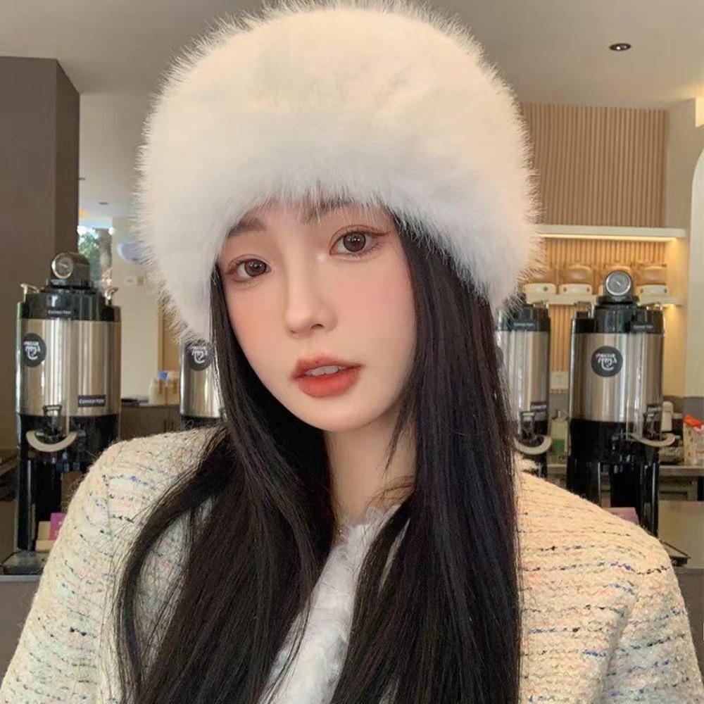 Warm Panama Cap Windproof Plush Fisherman Hat New Mongolian Cap  Women