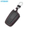 2 Button Leather Car Key Cover Bag For Toyota Land Cruiser Prado C-Hr Corolla Cross Rav4 Highlander Smart Remote Fobs Shell Case
