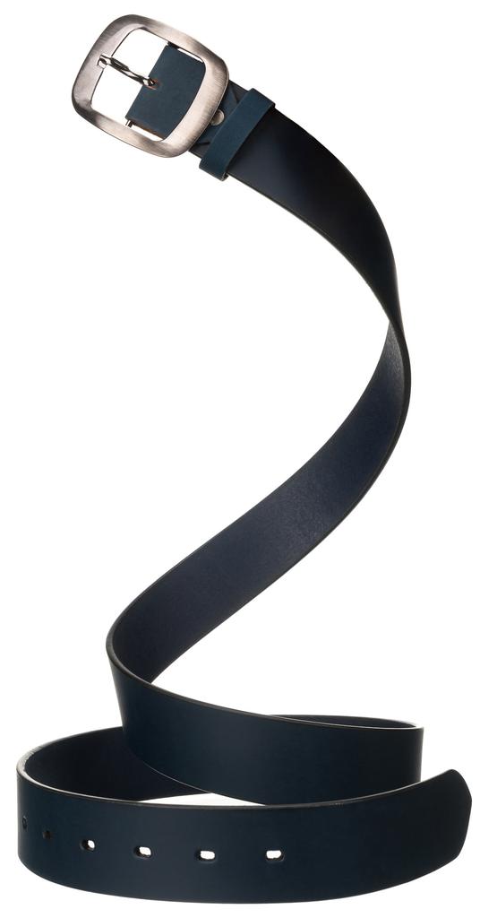 Wide leather belt LADY NO.4 NAVY 100