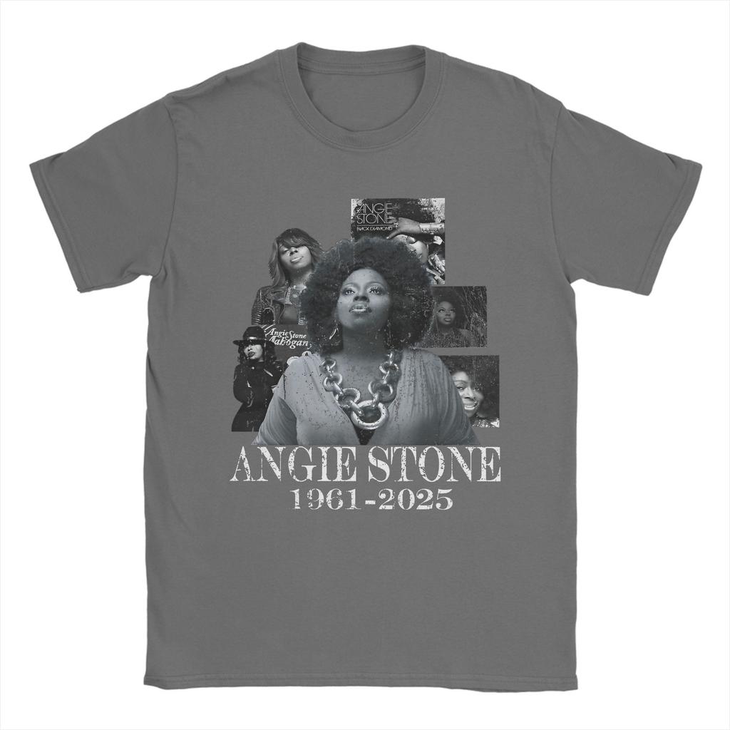 Maglietta RIP Angie Stone Memory per Uomo Cantante 1961-2025 Musica Divertente Cotone T-shirt Manica Corta 4XL 5XL 6XL merchandising