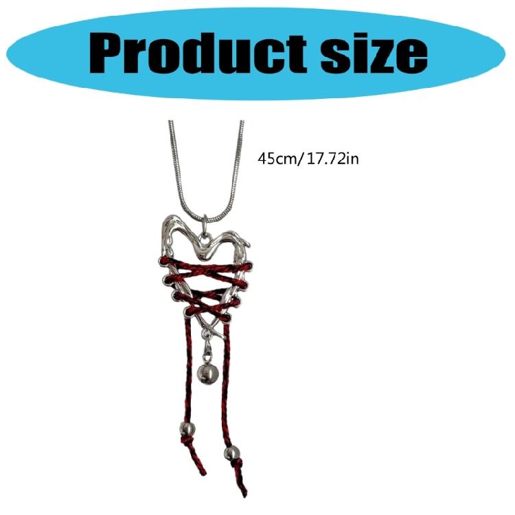 Contemporary Heart Necklace Flexible Bone Chain Structure Corrosion Resistant Alloy Materials Fashion Accessory