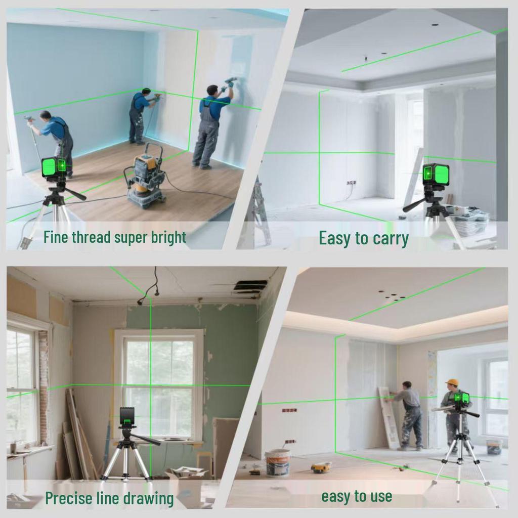 High Precision Outdoor 2-Line Cross Laser Level with Super Green Light and Automatic Leveling
