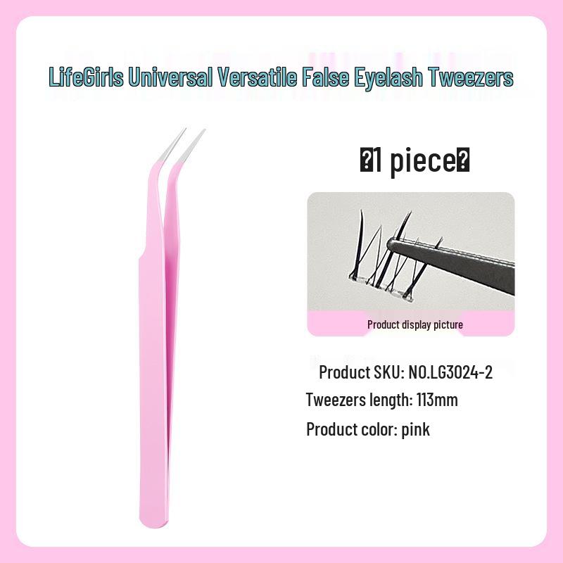 Gold Precision Eyelash Tweezers Feather Clip Set for Lash Artists