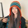 Tassel Beanie Hat Ethnic Style Ear Protection Cap Fashion Knitted Woolen Hat  for Women