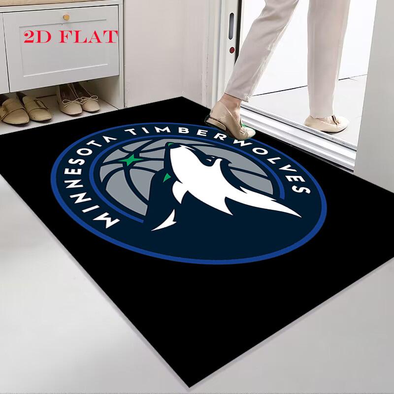 Χαλί με Εκτύπωση Λογότυπου Minnesota Timberwolves Πατάκια Δαπέδου Εκτύπωση Διακόσμηση Φοιτητικής Εστίας Τέχνη Δωματίου