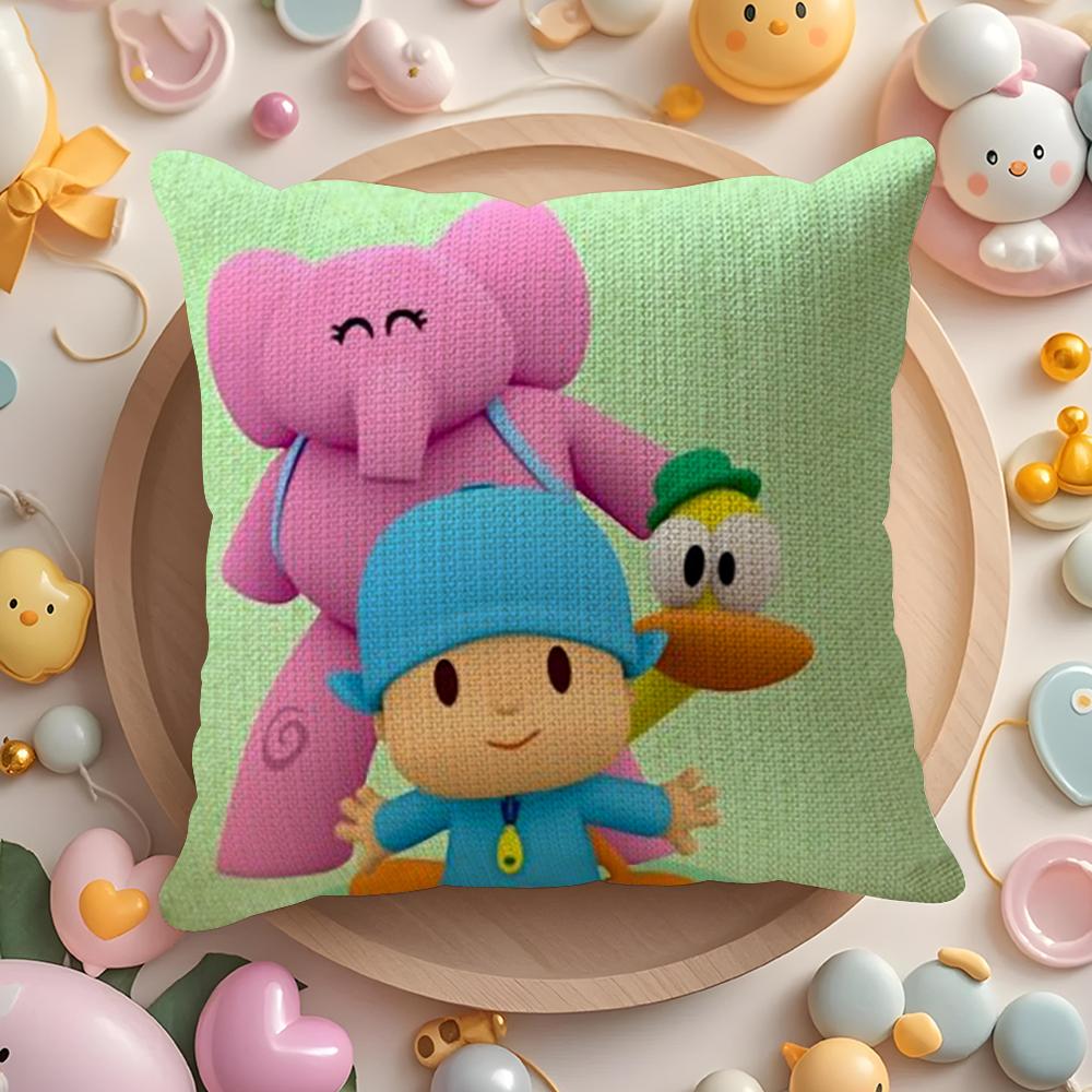 B-Boy-Girl-Pocoyo Kissenbezug Natürlicher Leinen Bio-Stoff Beidseitiger Druck Sofa Heimdeko Geschenk Kissenhülle