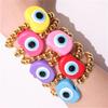 Vintage Cool Resin Blue Evil Eyes Exaggeration Bracelets Round Beaded Bangle Bohemian Jewelry Women Trend Popular Trend Bracelet