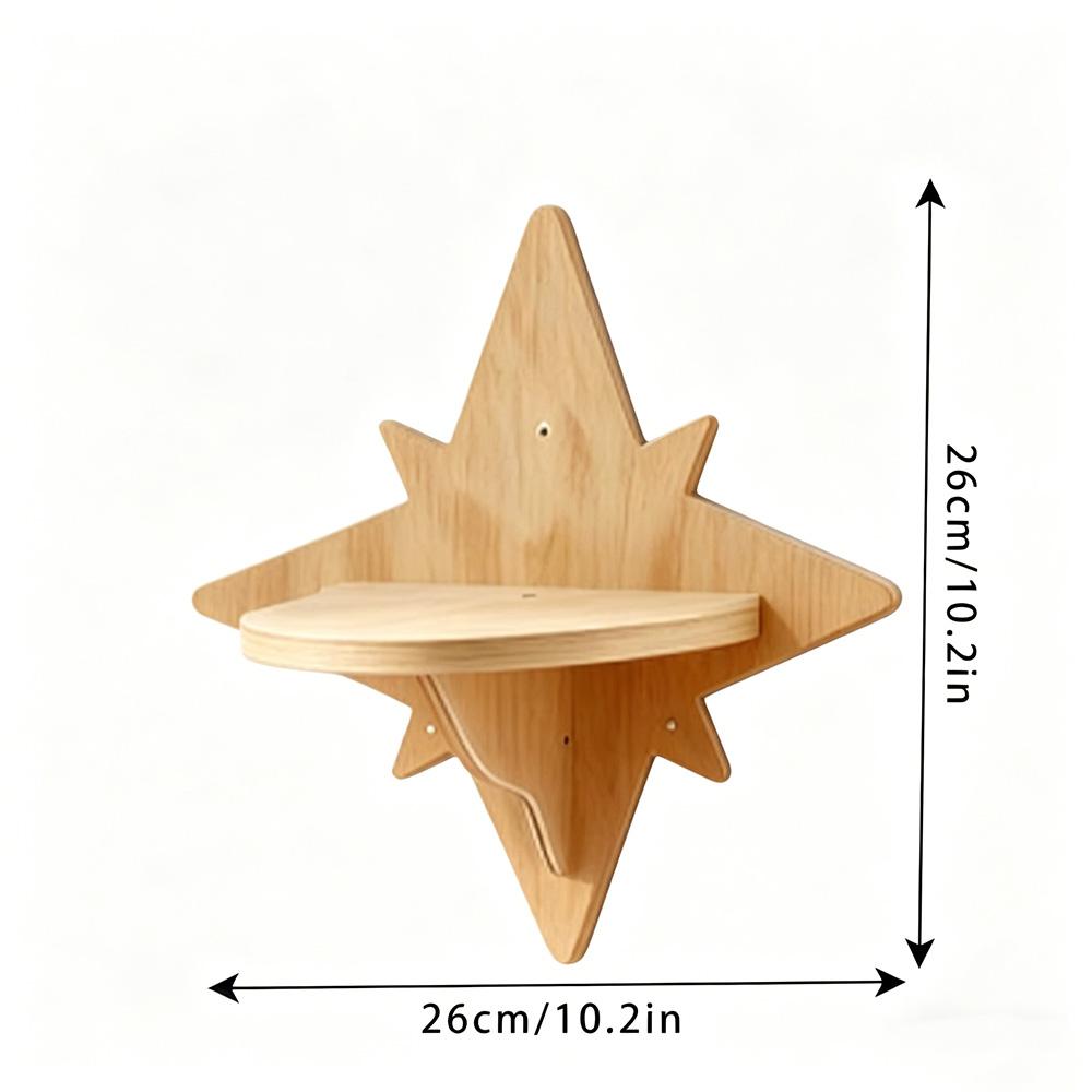 Wall Mounted Wooden Cat Shelves Cat Climbing Perch with Cushion Cat Wall Furniture Scratching Post for Indoor Cats Climbing