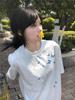 Women's Crew Neck Short Sleeve Cotton T‑Shirt Loose Butterfly Print Casual Basic Top For Summer Student Outfit