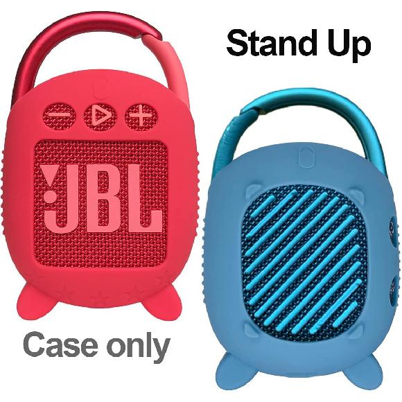JCHPINE Silicone Cover Case for JBL Clip 4 Portable Bluetooth Speaker, Protective Carrying Case for JBL Clip 4 Portable Bluetooth Speaker Stand Up