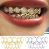 Set Completo Grillz Denti Vuoti in Rame Top e Bottom Gioielli Antiscivolo Denti Rapper