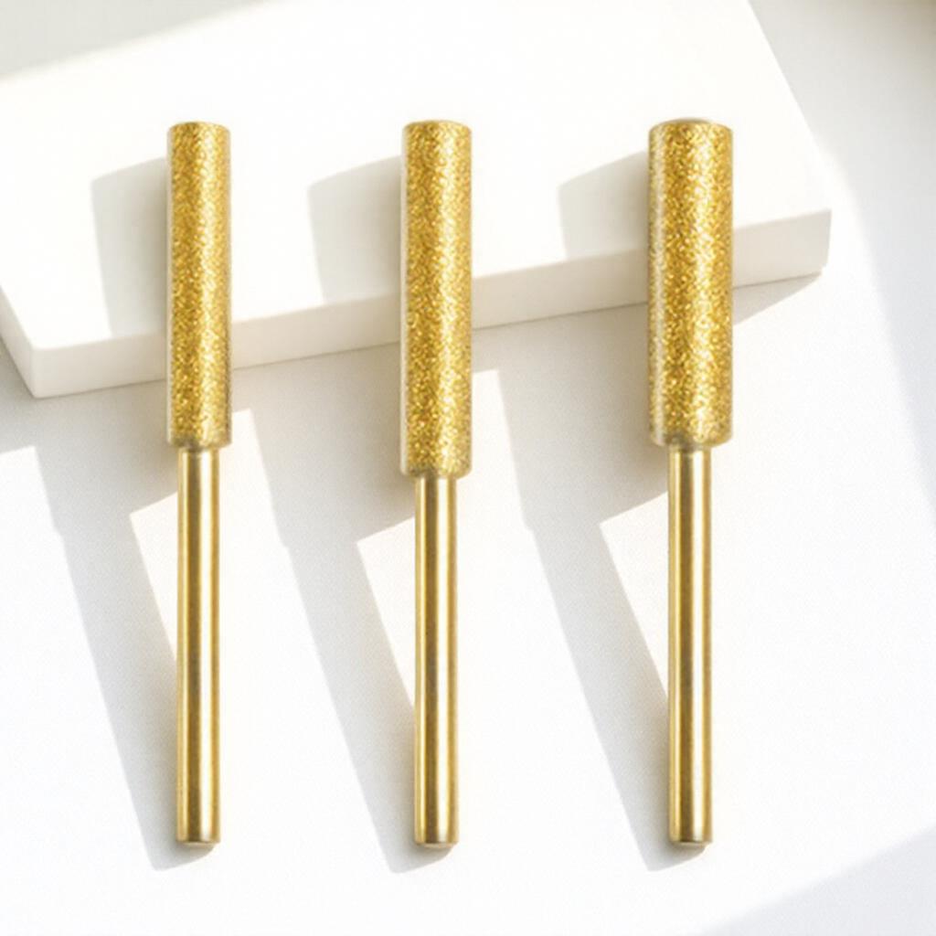 3/6Pcs Diamond-Coated Cylindrical Burr Set for Chainsaw Sharpening Carving Grinding Tools Durable and High Performance