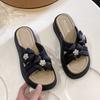 Fashion Platform Slippers Sandals Woman Bowknot Thick Sole Slippers Women Chunky Flip Flops Summer Casual Beach Slides Zapatos Mujer