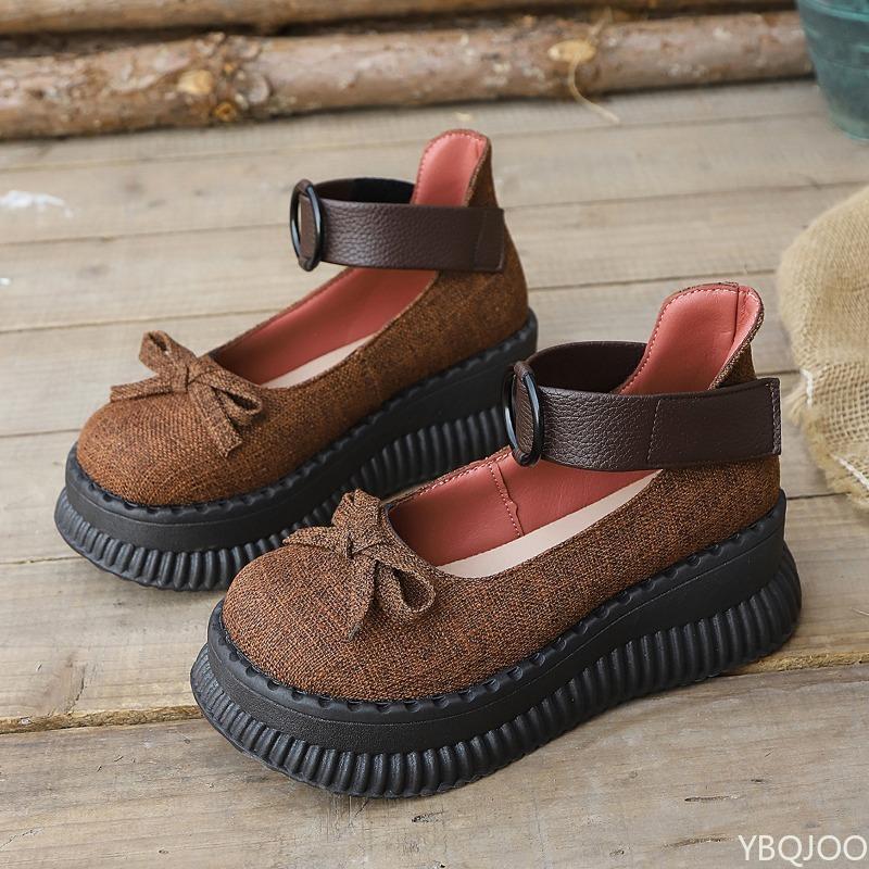 

Туфли на толстой подошве с неглубоким вырезом, летние новые, с бантом-бабочкой, с круглым носком, простые, удобные, повседневные женские туфли 41 коричневый