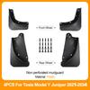 4PCS Non Perforated Mud Flaps For Tesla Model Y/3 2021-2026 No Splash Guards TPE Plastic Fender Mudguards Car Exterior Accessori