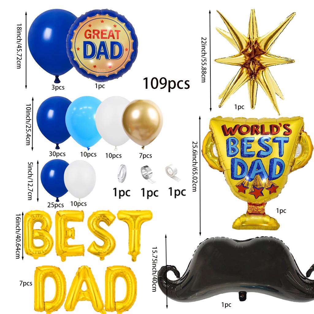 Father's Day Balloon Decoration Arch Set Happy Father's Day Balloon Best Dad Foil Balloon Father's Day Party Decoration Supplies