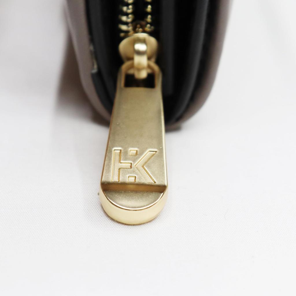 Hiroko Koshino Femme Bifold Easy to with Orange Women's Wallet, Letter-Shaped, Use, Compact, Strap,