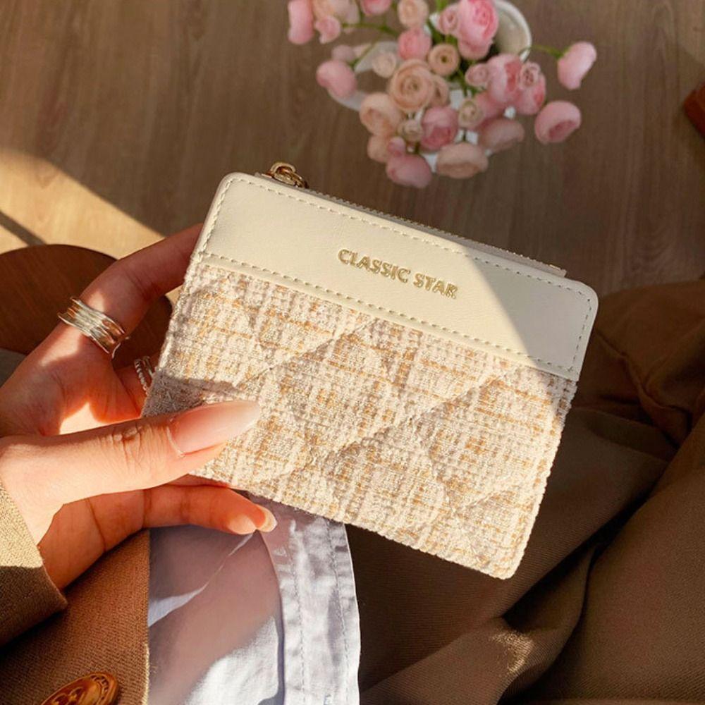 PU Leather Short Wallet Luxury Solid Color Large Capacity Coin Purse Mini Money Bag Girl