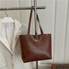 Large Capacity Faux Leather Tote Bag for Women Minimalist Casual Commute Shoulder Handbag