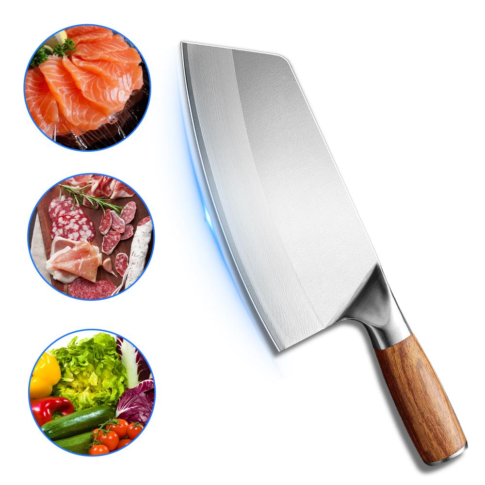 Chef Knife Japanese Damascus Style Kitchen Cleaver Chopping Meat Stainless Steel Professional Kitchen Knives with Wood Handle