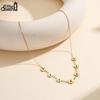 EFFIE QUEEN Stainless Steel Flower Pendant Necklaces Vintage 18K Gold Plated Daily Flower Charm Choker Jewelry Decoration STKN25