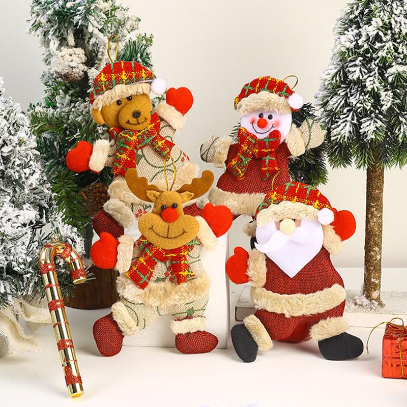 Christmas Tree Hanging Decor Pendant Santa Claus Snowman Beer Dancing Doll Christmas Ornament Navidad Xmas Decor New Year Gift