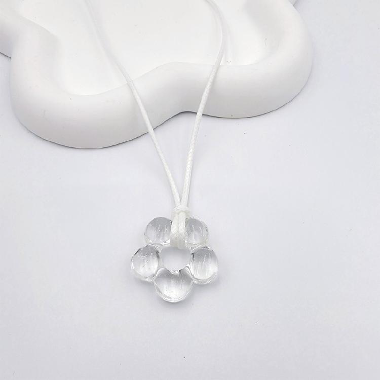 Glass Flower Pendant Necklace Choker Fashion Collar Neck Chain Party Jewelry